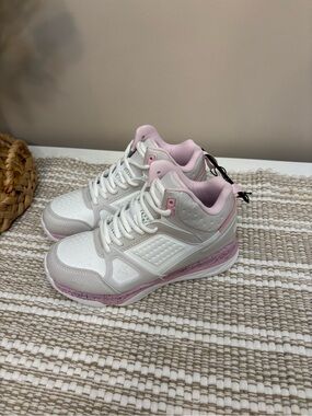 And1 Kids White and Pink High-Top Sneakers